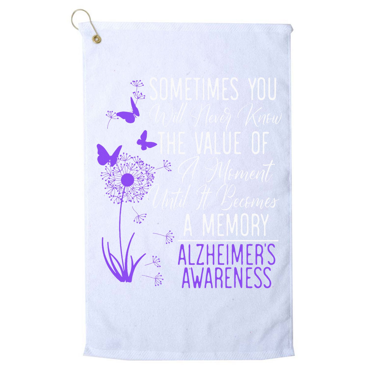 AlzheimerS Disease Awareness Dementia I Wear Purple Golf Towel