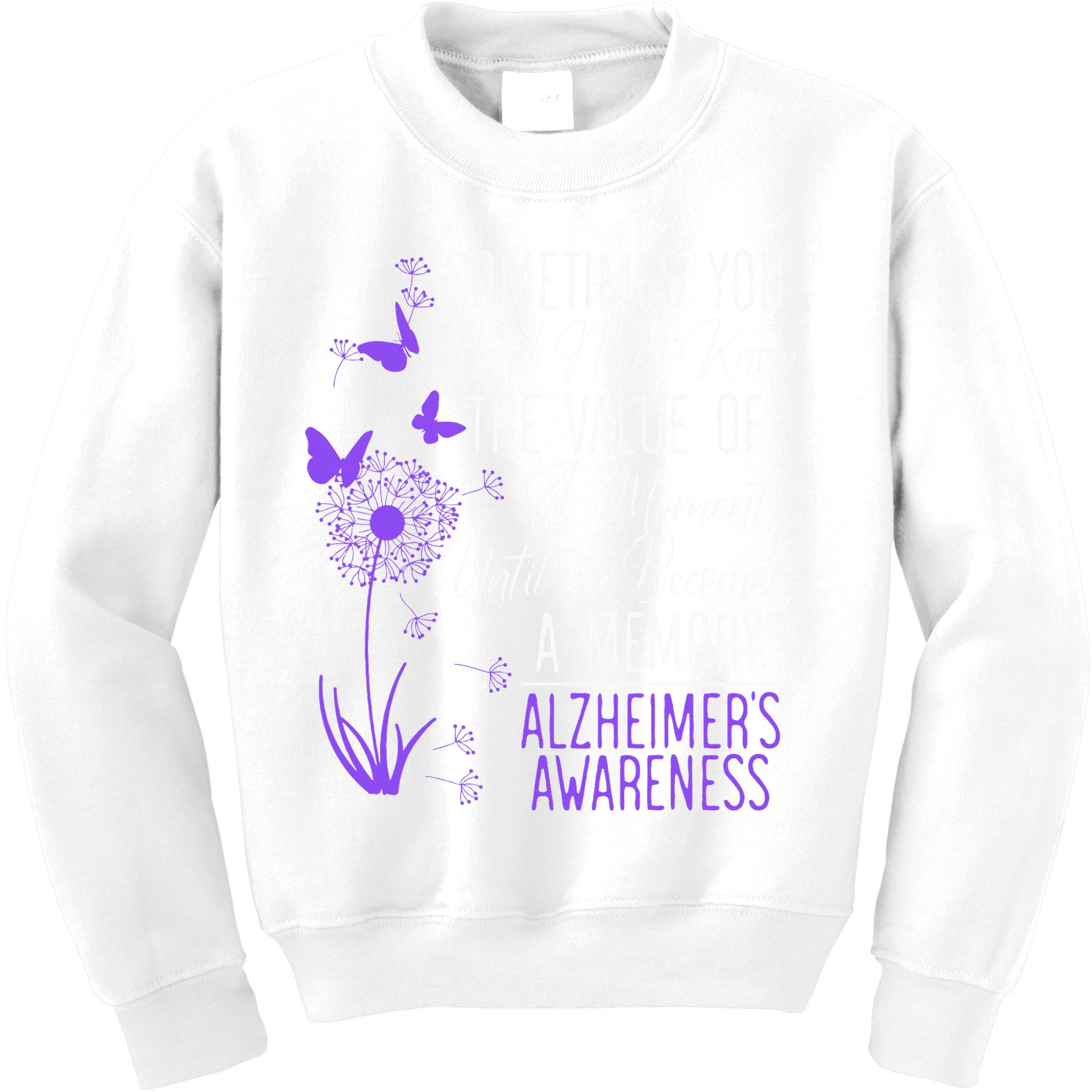 AlzheimerS Disease Awareness Dementia I Wear Purple Kids Sweatshirt