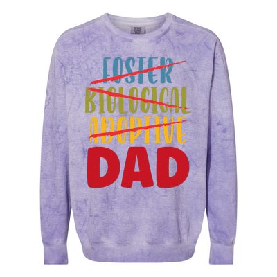 Adoptive Dad Adoption Announcement Foster Father Gotcha Day Gift Colorblast Crewneck Sweatshirt