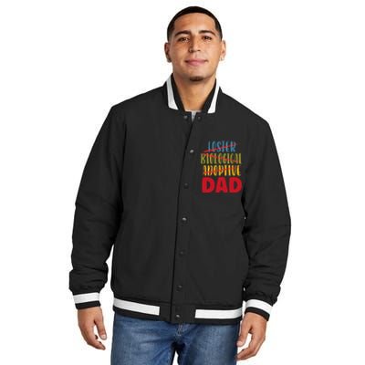 Adoptive Dad Adoption Announcement Foster Father Gotcha Day Gift Insulated Varsity Jacket