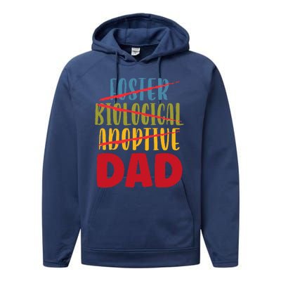 Adoptive Dad Adoption Announcement Foster Father Gotcha Day Gift Performance Fleece Hoodie