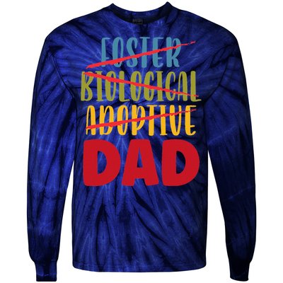 Adoptive Dad Adoption Announcement Foster Father Gotcha Day Gift Tie-Dye Long Sleeve Shirt