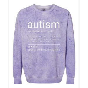 Autism Definition Autism Awareness Colorblast Crewneck Sweatshirt