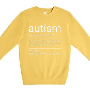 Autism Definition Autism Awareness Premium Crewneck Sweatshirt