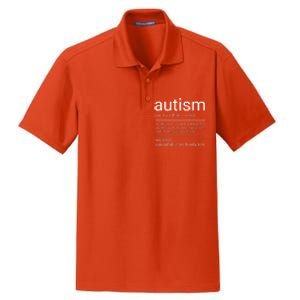 Autism Definition Autism Awareness Dry Zone Grid Polo