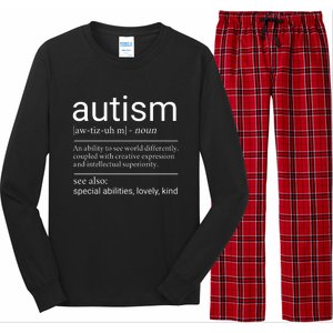 Autism Definition Autism Awareness Long Sleeve Pajama Set