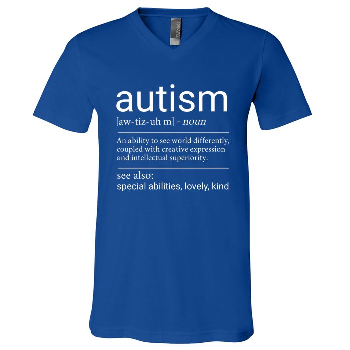 Autism Definition Autism Awareness V-Neck T-Shirt