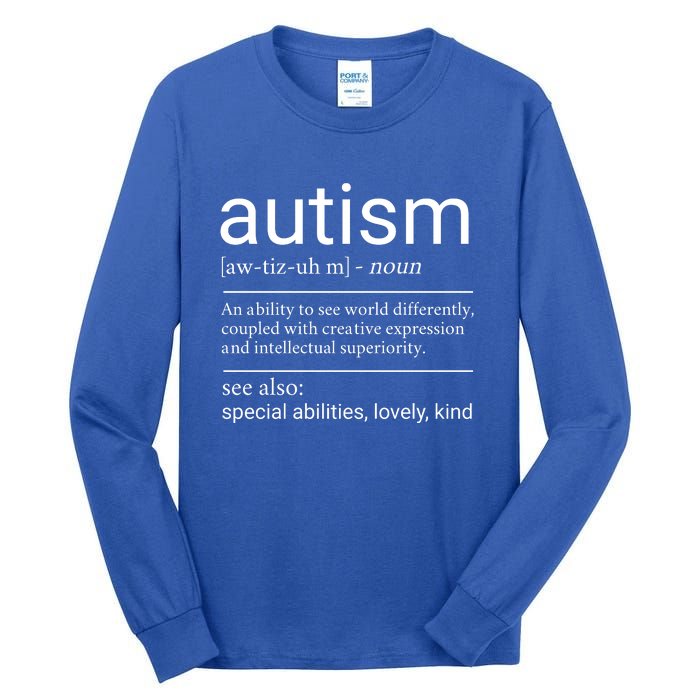 Autism Definition Autism Awareness Tall Long Sleeve T-Shirt