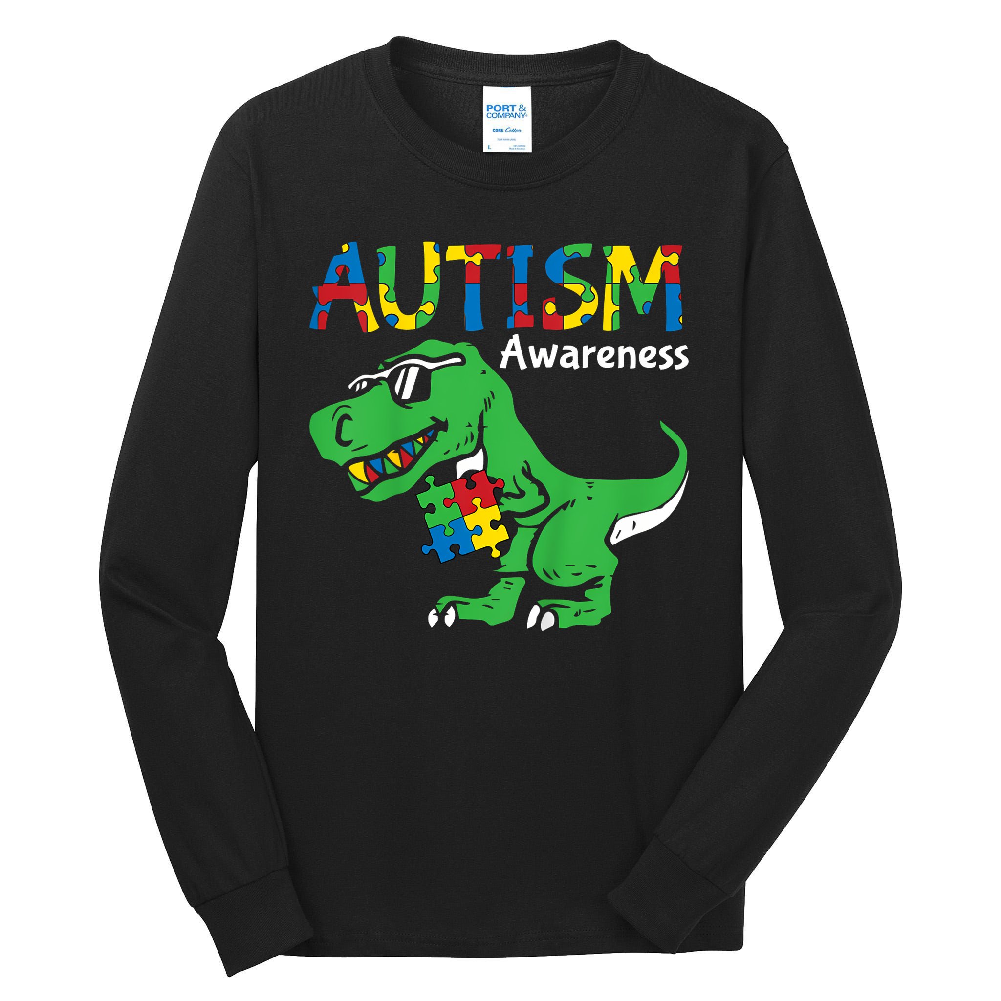 Autism Dinosaur Tall Long Sleeve T-Shirt