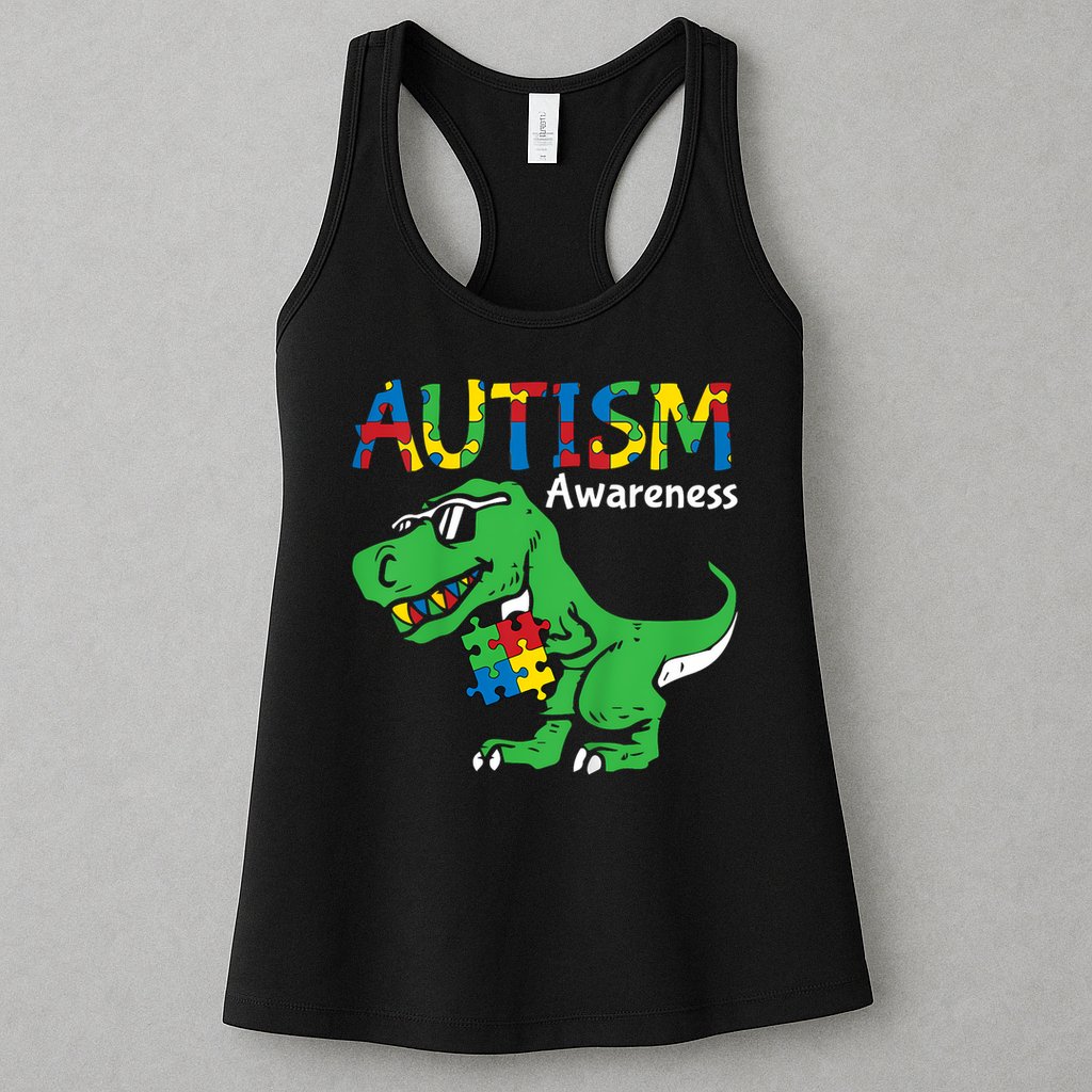 Autism Dinosaur Womens Tank Top