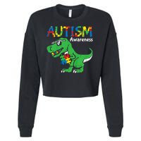 Autism Dinosaur Cropped Pullover Crew
