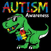 Autism Dinosaur Cropped Pullover Crew