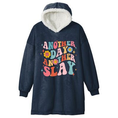 Another Day Another Slay Groovy Inspired Positive Vibes Hooded Wearable Blanket