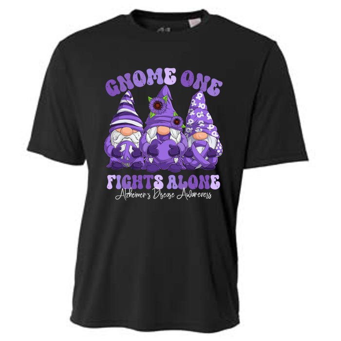 AlzheimerS Disease Awareness Month Purple Ribbon Gnomies Cooling Performance Crew T-Shirt