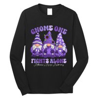 AlzheimerS Disease Awareness Month Purple Ribbon Gnomies Long Sleeve Shirt