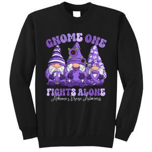 AlzheimerS Disease Awareness Month Purple Ribbon Gnomies Sweatshirt