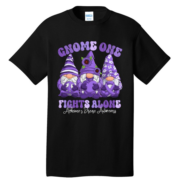 AlzheimerS Disease Awareness Month Purple Ribbon Gnomies Tall T-Shirt