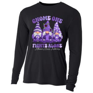 AlzheimerS Disease Awareness Month Purple Ribbon Gnomies Cooling Performance Long Sleeve Crew