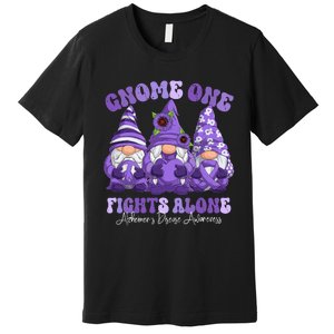 AlzheimerS Disease Awareness Month Purple Ribbon Gnomies Premium T-Shirt