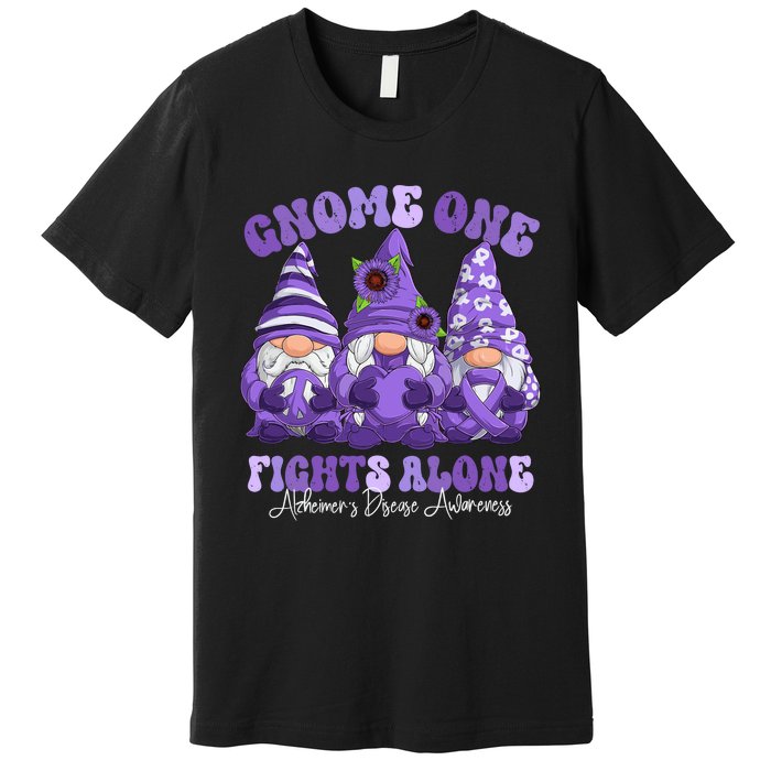 AlzheimerS Disease Awareness Month Purple Ribbon Gnomies Premium T-Shirt