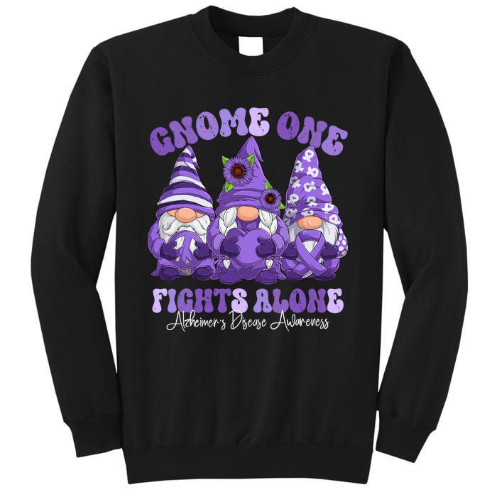 AlzheimerS Disease Awareness Month Purple Ribbon Gnomies Tall Sweatshirt