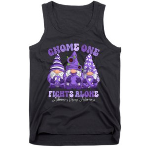 AlzheimerS Disease Awareness Month Purple Ribbon Gnomies Tank Top