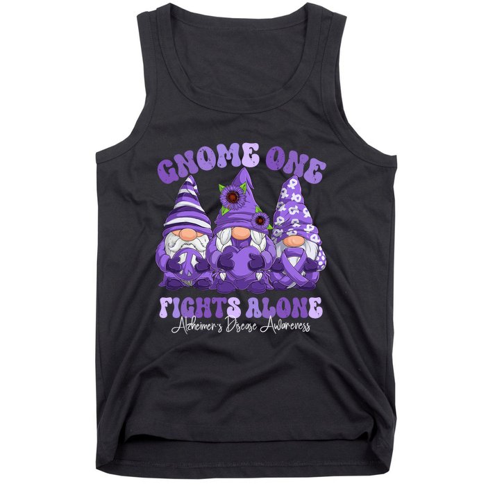 AlzheimerS Disease Awareness Month Purple Ribbon Gnomies Tank Top