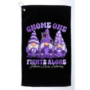 AlzheimerS Disease Awareness Month Purple Ribbon Gnomies Platinum Collection Golf Towel