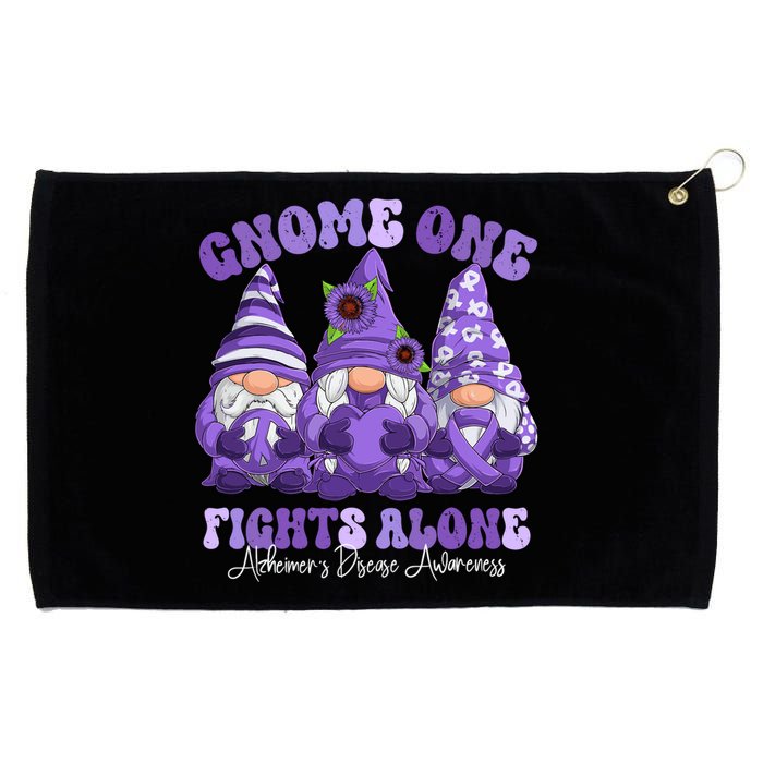 AlzheimerS Disease Awareness Month Purple Ribbon Gnomies Grommeted Golf Towel