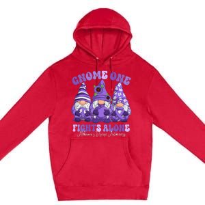 AlzheimerS Disease Awareness Month Purple Ribbon Gnomies Premium Pullover Hoodie