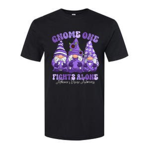 AlzheimerS Disease Awareness Month Purple Ribbon Gnomies Softstyle CVC T-Shirt