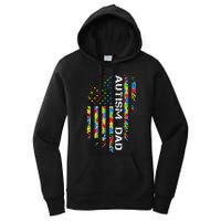 Autism Dad Awareness American Flag USA Women's Pullover Hoodie