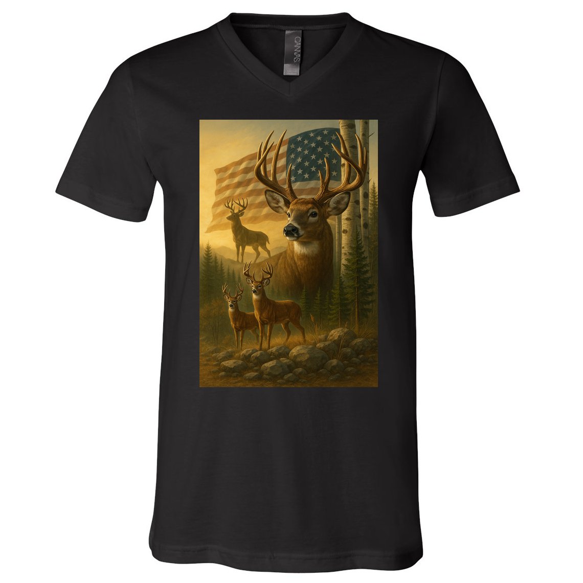 American Deer V-Neck T-Shirt