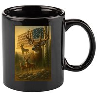 American Deer 11oz C Handle Ceramic Mug