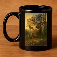 American Deer 11oz C Handle Ceramic Mug