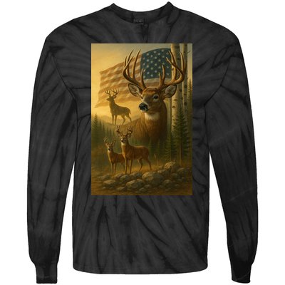 American Deer Tie-Dye Long Sleeve Shirt