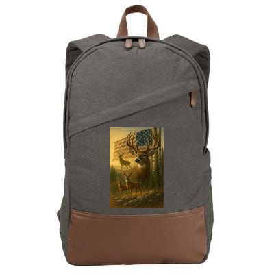 American Deer Cotton Canvas Backpack
