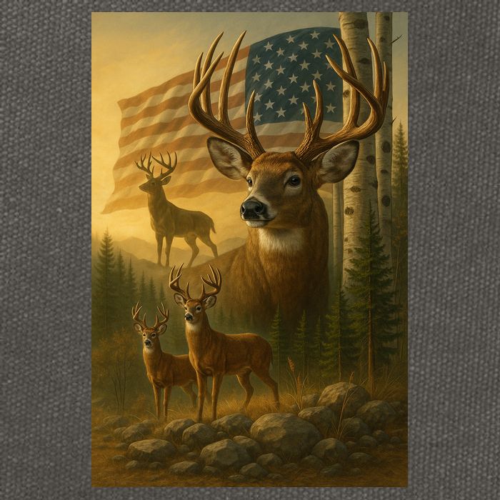 American Deer Cotton Canvas Backpack