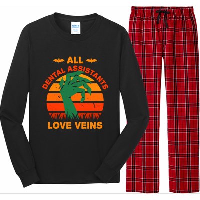 All Dental Assistants Love Veins Halloween Dental Hygienist Gift Long Sleeve Pajama Set