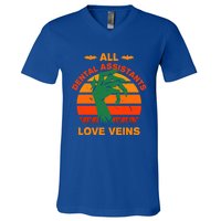 All Dental Assistants Love Veins Halloween Dental Hygienist Gift V-Neck T-Shirt