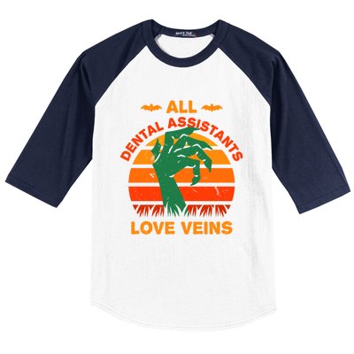 All Dental Assistants Love Veins Halloween Dental Hygienist Gift Baseball Sleeve Shirt