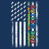 Autism Dad Awareness American Flag USA 7 Panel Mesh Trucker Snapback Hat