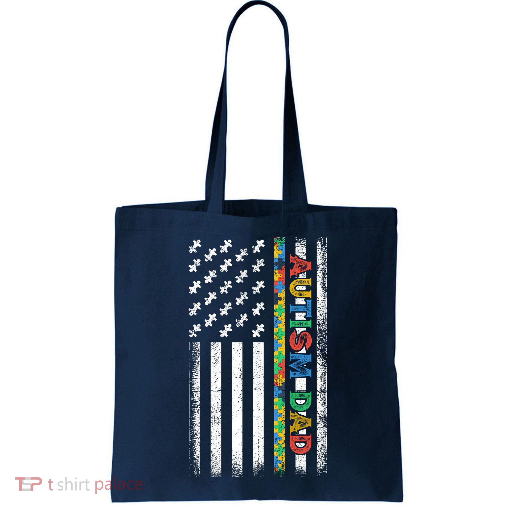 Autism Dad Awareness American Flag USA Bag