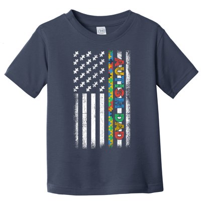 Autism Dad Awareness American Flag USA Toddler T-Shirt