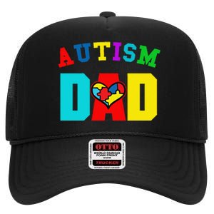 Autism Dad Apparel Dad Autism Awareness High Crown Mesh Back Trucker Hat