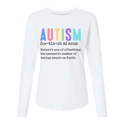 Autism Definition Autism Awareness Supporter Womens Cotton Relaxed Long Sleeve T-Shirt