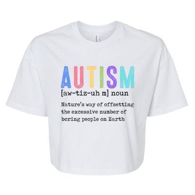 Autism Definition Autism Awareness Supporter Bella+Canvas Jersey Crop Tee