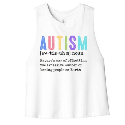 Autism Definition Autism Awareness Supporter Women's Racerback Cropped Tank