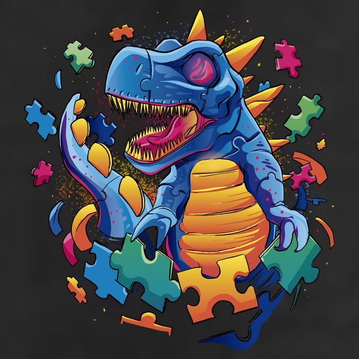 Autism Dinosaur And Puzzle Pieces Cool Comfort Performance Bucket Hat