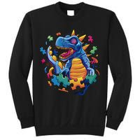 Autism Dinosaur And Puzzle Pieces Sweatshirt